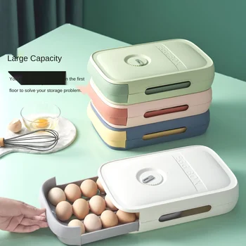 Frigider ou cutie de depozitare de uz casnic proaspete-păstrarea creativ bucătărie alimente organizator de rulare sertar ou cutie