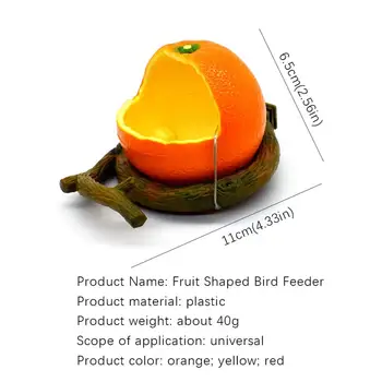 Fructe Amuzant Formă De Pasăre Portocaliu De Rodie Alimentare Cu Apă Castron De Alimentare Recipient Alimentatoare Pentru Lăzi Cuști Coop Papagal De Companie Feeder