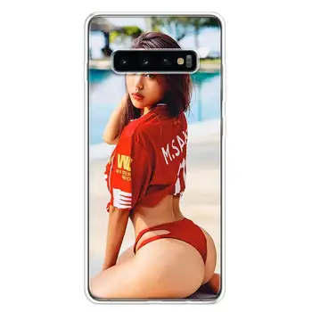 Fund Sexy Lenjerie Bikini Femeie fată Caz de Telefon Pentru Samsung GalaxyA51 A71 A50 A70 A80 A10S A20S A20E A21 A30 A40 A41 A01 M30S A6