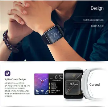 Genuine Samsung Galaxy gear S SM-R750 AMOLED Curbat Smart Watch Negru Folosit