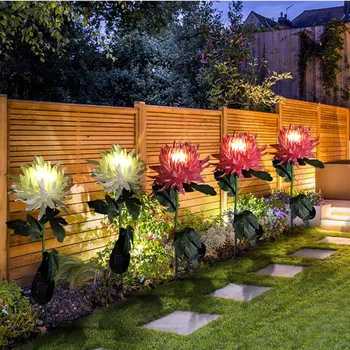 Gradina Decor Solar LED-uri în aer liber, Grădină Simulare de Flori Gazon Lumina Plug-in Lumina de Peisaj de Grădină Decor în aer liber