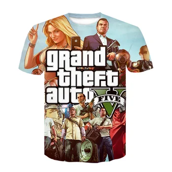 Grand Theft Auto Joc GTA 5 Băieți haine de Vară 3D Tricouri Cool pentru Copii Tricou plin de culoare de Imprimare T-shirt Tee Amuzant 2021 Noi