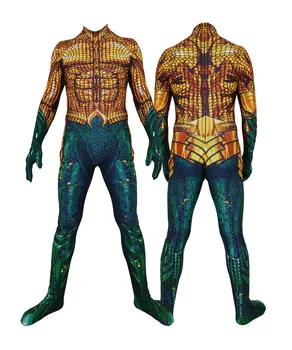 Halloween Filmul Aquaman Mera Cosplay Costum de super-Erou Arthur Curry Orin Zentai Bodysuit Costum Salopetă pentru Copii Adulti