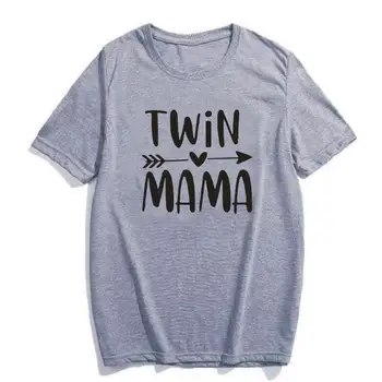 Harajuku Tricou Femme Twin Mama Scrisoare de Imprimare de Vara Tricou Femei Topuri cu Maneci Scurte Casual Plus Dimensiune T-shirt Camisas De Mujer