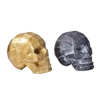 HeyMamba Artă Creativă 3D Abstract Craniu Model Rășină Craniu Uman Statuie Sculpturi Halloween Decor Acasă