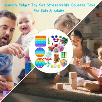 Hot Push Kit Bubble Frământa Jucării Pachet Adulți De Relief De Stres Set De Jucării Pentru Copii Senzoriale Moale Moale Anti Stres Figet Jucarii Copii Cadou