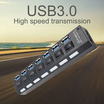 HUB USB 3.0 4/7 Porturi Micro USB 3.0 HUB Splitter Cu Adaptor de Alimentare USB Hab Mare Viteza de 5Gbps USB Splitter 3 HUB Pentru PC