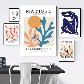 Ia Flori Pentru Casa Ta Arta de Perete Abstract Matisse Linie Fata Postere si Printuri Poze de Perete pentru Camera de zi Decor Acasă