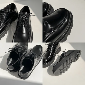 IEFB coreean tendință Casual din Piele PU Pantofi Barbati cu talpi Groase Rotund-deget de la picior PU Pantofi Ins Trend Pantofi Platforma a Crescut Pantofi 9Y6946