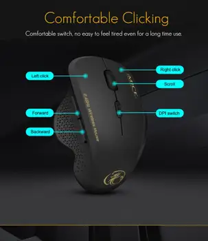 IMice Mouse Wireless Cu 6 Butoane 1600DPI 2.4 G Mouse-ul Optic USB Gaming Ergonomic Soareci Tăcut Pentru Desktop PC Laptop Mouse de Calculator