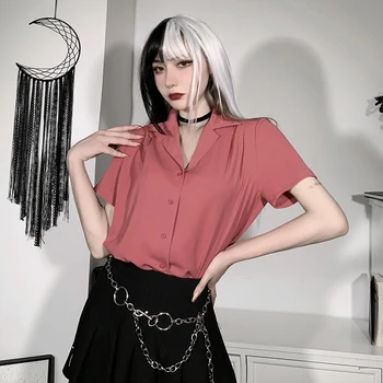 InsDoit Streetwear Harajuku Vara Sexy Femei Tricou Mall Goth Maneca Scurta Tricou Casual Elegant Moda Grunge Y2K Bază Topuri