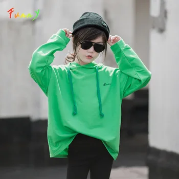 Jachete Hanorace pentru Fete Adolescente 2021 Moda Verde Casual de Toamna Haine Copii Fete Hanorac din Bumbac cu Gluga pentru Copii Îmbrăcăminte