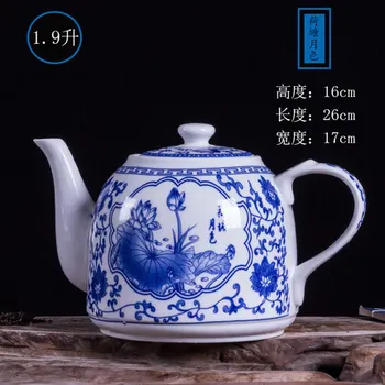 Jingdezhen Ceramică Ceainic de uz casnic de mare capacitate albastru și alb portelan filter bubble ceainic produse de sănătate și wellness