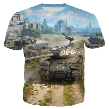 Joc World of Tank Copii Model 3D de Imprimare t-shirt Tricou Streetwear tricou Baieti Fete personalitate Tricou Casual Top 4T-14T