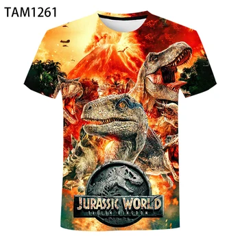 Jurassic Park 2021 Noi de Imprimare 3D pentru Bărbați Și Femei Vara Tricou Simplu Versatil Bumbac cu Maneci Scurte pentru Copii de Moda de top