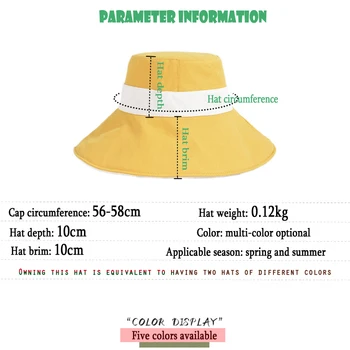 K127 2021 Noua Palarie De Soare, De Protecție Solară Mare Refuz Față-Verso Pescar Pălărie Găleată Pălărie Pălărie De Vară Doamnelor Panama Beach Feminin Pălărie Umbra