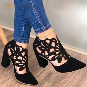 KARINLUNA de Brand Nou de sex Feminin 2021 Clasic Retro Concis Sandale Subliniat Toe Tocuri Groase Femei Sandale de Vara Femei Pantofi