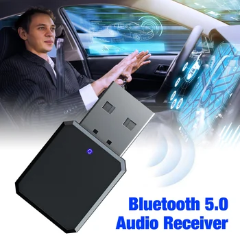 KN318 Bluetooth Audio 5.1 Receptor cu Dublă Ieșire AUX USB Stereo Auto Hands-free apeluri Microfon Mic Wireless Adapter