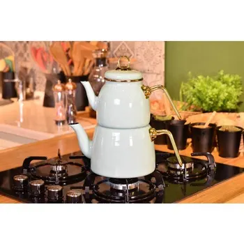 Korkmaz Provita încapsulate ceai turcesc set oale cu mâner ergonomic, poloneză, 0.7 & 1.5 Litru TRANSPORT GRATUIT