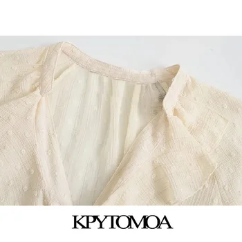 KPYTOMOA Femei 2021 Moda Cu Ciufulit Șifon Bluze Vintage Maneca Lunga, Mansete Elastice Feminin Tricouri Blusas Topuri Chic