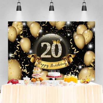 Laeacco Roz Baloane Happy Birthday Party Decor Fotografice Fundal Sclipici Personalizat Banner De Fundal Pentru Studio Foto