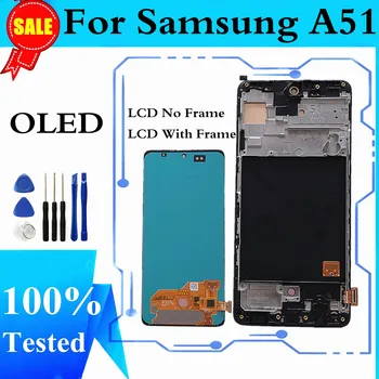 LCD OLED Pentru Samsung Galaxy A51 A515 Display LCD Touch Screen Digitizer Cu Rama Pentru Samsung A51 SM-A515F Inlocuire Ecran
