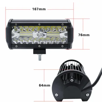LED Bar 7inch 120w Lumina de Lucru Bara de Combo Masina Lumini de Conducere Pentru Camion Off Road 4WD 4x4 UAZ Rampa Auto Lampă de Ceață