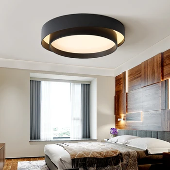 LED Lumina Plafon Negru Sau Alb Mese Living Modern Simplă Lampă de Tavan Dormitor Bucatarie Home Deco Creative Lampă de Panou