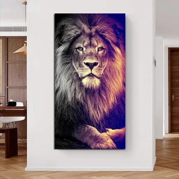 Leii animal sălbatic regele leu Panza Pictura Arta Postere si Printuri Cuadros de Arta de Perete de Imagine pentru Camera de zi Decor Acasă