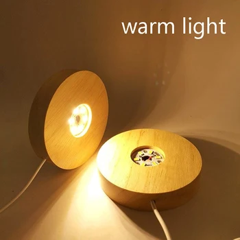 Lemn de Lumină de Bază Reîncărcabilă de Control de la Distanță de Lemn de Lumină LED-uri Rotative, Display Stand Suport Lampă Lampă de Bază Art Ornament Nou