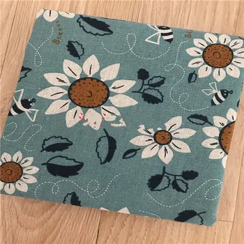 Lenjerie de bumbac Și Țesături Imprimate tapițerie de Floarea-soarelui Cârpă de Bumbac Pentru DIY zakka cortina canapea față de masă de Material