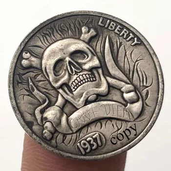 Libertatea 1937 Vagabond Monede Craniu De Taur Cenți Copia Fisei De Cupru Monede De Colecție Copia Fisei