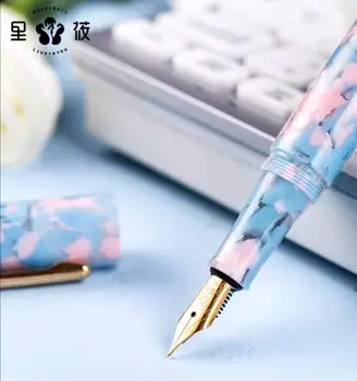 LIY Rășină Fountain Pen Stilou cu Cerneală Fine One Converter Umplere de Aur Clip de Papetărie de Birou rechizite pixuri pentru scris