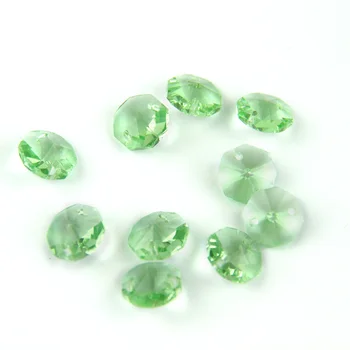 Lumina Verde de Sticlă Cristal Octogon Margele 14MM Octogon Margele Cu Pandantiv Crystal Prism Pendnat Cristal Decor