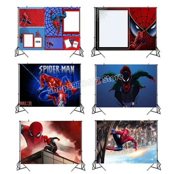 Marvel Petrecere Fondul Spiderman Party Decor Consumabile Băieți Copil De Dus Medii De Ziua De Nastere De Craciun Fundaluri Fotografie