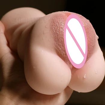 Masculi masturbari jucarii sexuale, realist 2 gaura de sex masculin realist jucării pentru adulți, 3D realist cat de silicon vagin și anus adult sex shop
