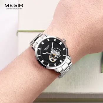MEGIR Bărbați Mână Vântul Ceasuri Mecanice de Top de Brand de Lux din Oțel Inoxidabil de Afaceri Ceas de mână de Om Relogios Masculino Ceas 62052