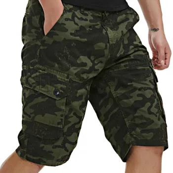 Mens Cargo Shorts Pentru Bărbați Summer Casual Pantaloni Scurți Mens Bumbac Salopete Pantaloni Fashion Pantaloni Scurți De Camuflaj Barbati Multi De Buzunar Genunchi Lungime