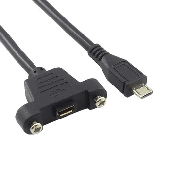 Micro-USB 5pin de sex Masculin la Feminin Cablu prelungitor. Micro USB de pe Panoul de Montare Conector Soclu Extinde Cablu 30cm, 50cm cu Șuruburi cu Gaură