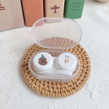 Mini drăguț și portabil lentile de contact de caz cu oglindă cosmetică caz de lentile de contact lentile de depozitare cutie de cadou