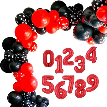 Minnie Petrecere De Ziua Decoratiuni Negru Rosu Multicolor Polka Dot Baloane 32