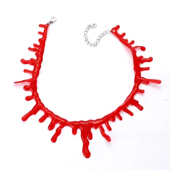 MIQIAO Reproducere Gât Sânge Lanțuri Colier pentru Femei Fete de Halloween bal Mascat Accesorii Kpop Cravată Collares Prieteni