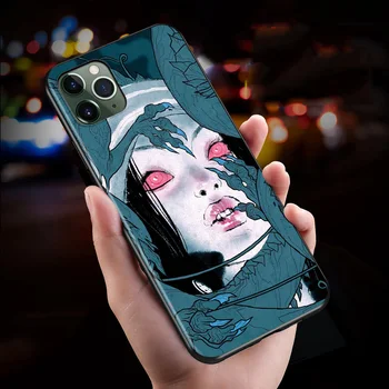 Mitologia japoneză Artă Fantomă Pentru iPhone 12 11 XS Pro Max Mini-XR-X 8 7 6 6S Plus 5 SE 2020 Capac Negru Caz de Telefon