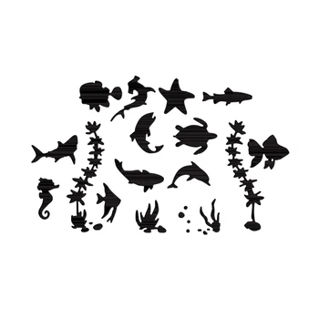 Moare de tăiere Viata marina Delfin Pesti, alge marine Pentru DIY Scrapbooking Relief Album Cărți de Hârtie Moare 2021 Noi