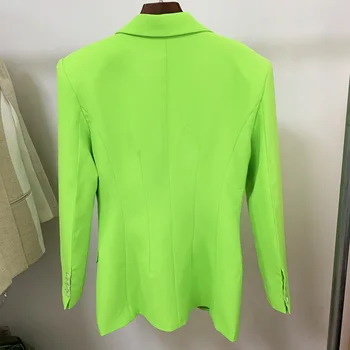[MOART] Noi Dintata Maneca Lunga Femei Libere Verde de Buzunar Singur Buton de Moda Blazer de Vară 2021 7E1051