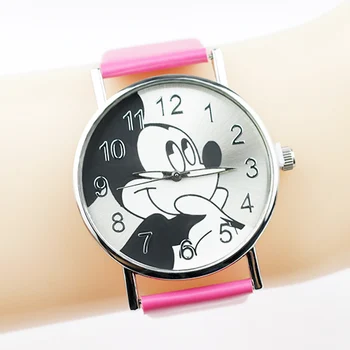 Moda Minnie Mickey Desene animate Femei Ceas Curea din Piele pentru Copii Drăguț Ceas Doamnelor Rochie de Cuarț Fată Băiat Cadou Reloj