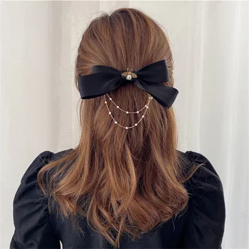 Moda Negru Arc Bowknot Agrafe De Par Agrafe De Par Clip Pentru Femei Dulce Agra Fă De Păr, Oțel Inoxidabil Elegant De Păr Accessoriess Cadou