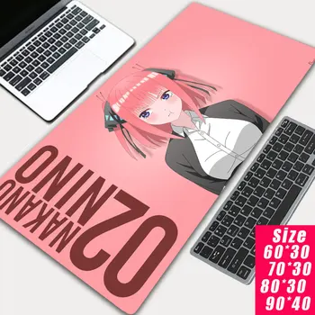 Nakano nino anime sexy kawaii mare joc de mouse-pad pernă cu dispozitiv de blocare marginea tastatură de calculator mouse pad