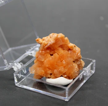 Natural de Portocale Apophyllite Cristal Mineral Specimen de Minereu de Cristal de Stâncă pietre și cristale de cuarț cutie dimensiune 34mm transport gratuit