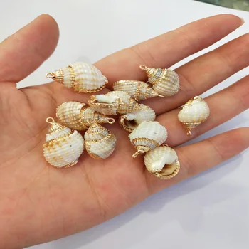 Naturale shell formă de Scoică Pandantive farmecul Rafinat pentru a Face Bijuterii DIY Bratara cercei Coliere Accesorii 12x40-16x30mm